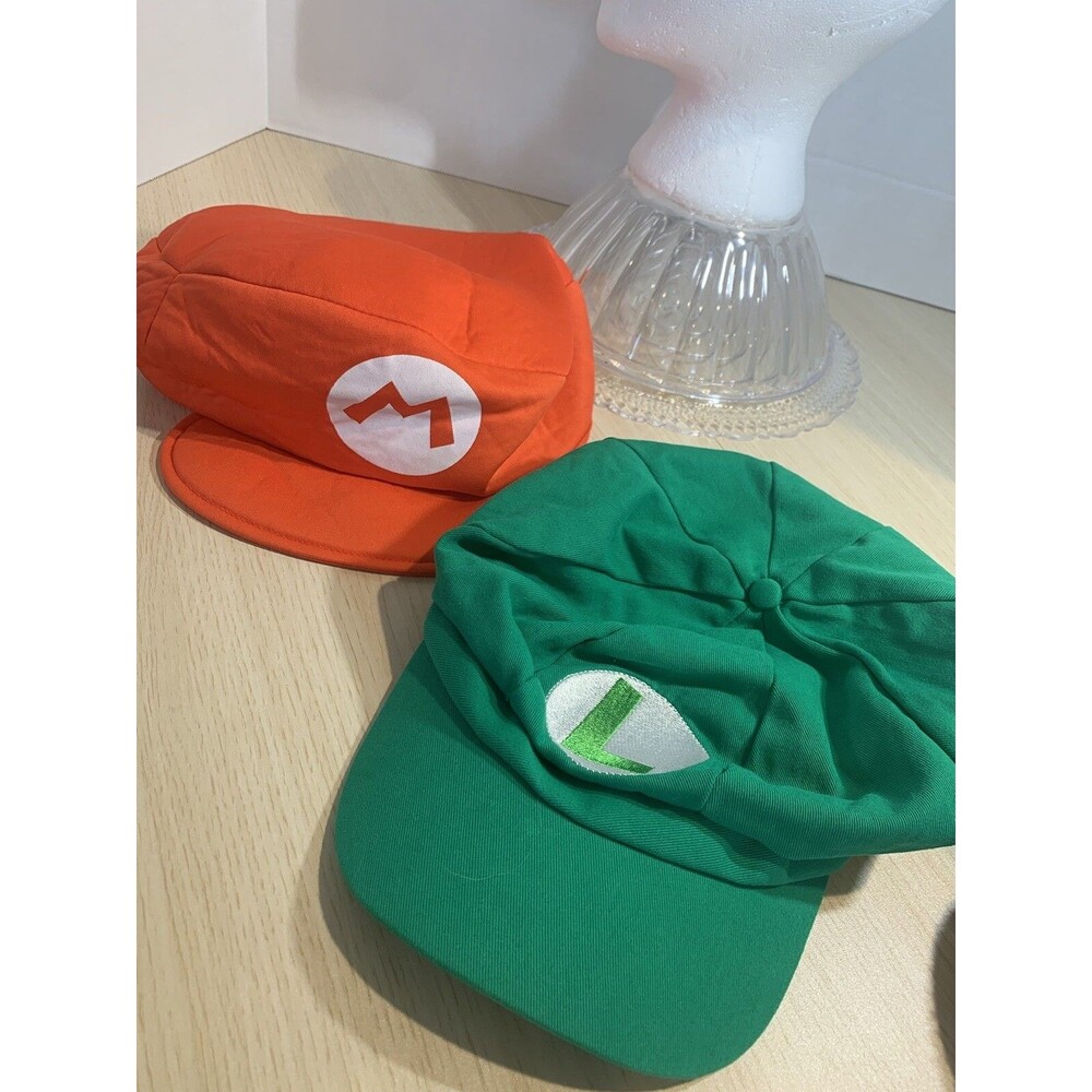 Mario & Luigi Caps, Unisex Cosplay, One Size, Gamer Hats Costume Props